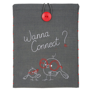 Tablet Cover Embroidery Kit ~ Wanna Connect?