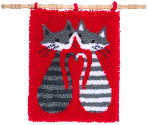 Rug Latch Hook Kit ~ Striped Cats