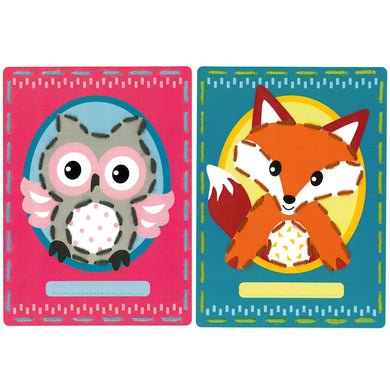 Cards Embroidery Kit ~ Owl and Fox Set of 2