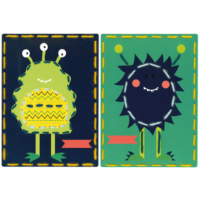 Cards Embroidery Kit ~ Space Monsters Set of 2
