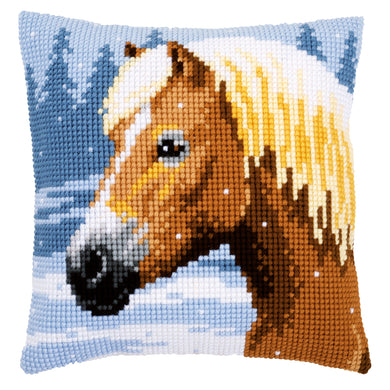Cushion Cross Stitch Kit ~ Horse & Snow