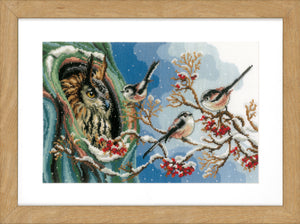 Counted Cross Stitch Kit ~ Owl & Long-Tailed Tits