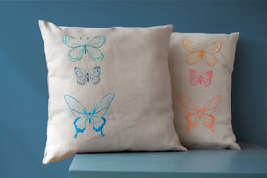 Cushion Embroidery Kit ~ Blue Butterflies