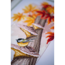 Load image into Gallery viewer, Counted Cross Stitch Kit ~ Chickadees Between Leaves