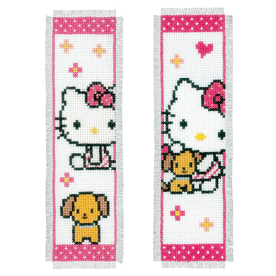 Bookmarks Counted Cross Stitch ~ Hello Kitty with Dog Set of 2