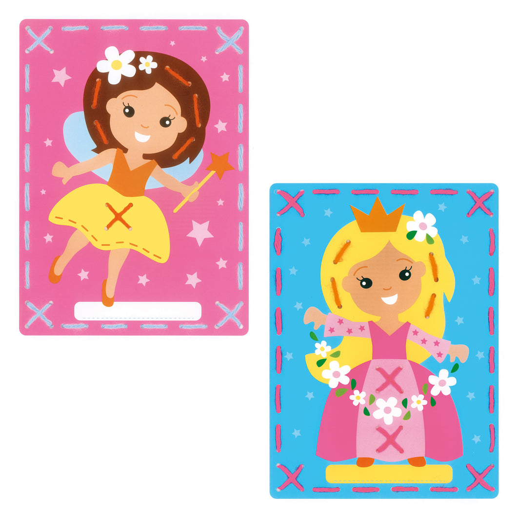 Printed Cards Embroidery Kit ~ Fairy and Princess Set of 2