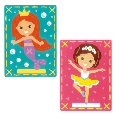 Printed Cards Embroidery Kit ~ Mermaid and Ballet Set of 2
