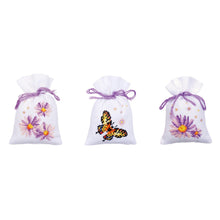 Load image into Gallery viewer, Gift Bags Counted Cross Stitch Kit ~ Purple Astors Set of 3