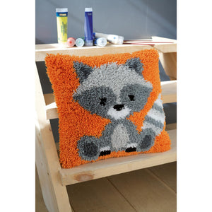 Cushion Latch Hook Kit ~ Raccoon