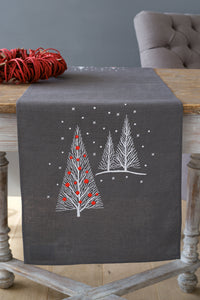 Table Runner Embroidery Kit ~ Christmas Trees