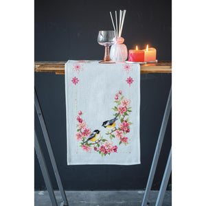 Table Runner Counted Cross Stitch Kit ~ Birds and Blossoms (Aida)