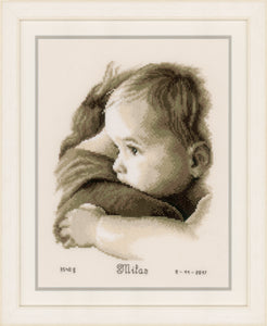 Birth Record Counted Cross Stitch Kit ~ Baby Hug