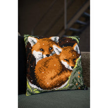 Load image into Gallery viewer, Cushion Cross Stitch Kit ~ Foxes