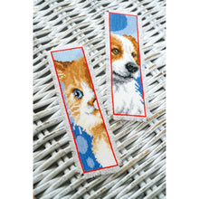 Load image into Gallery viewer, Bookmarks Counted Cross Stitch Kit ~ Cat &amp; Dog Set of 2