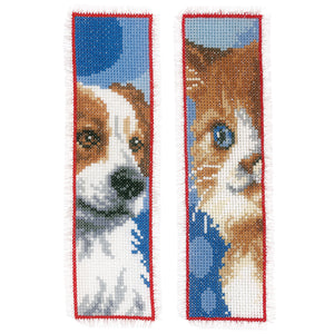 Bookmarks Counted Cross Stitch Kit ~ Cat & Dog Set of 2