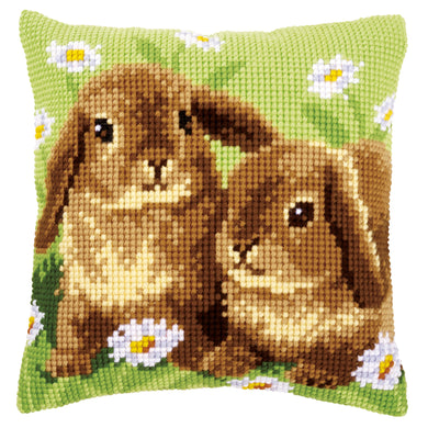Cushion Cross Stitch Kit ~ Two Rabbits