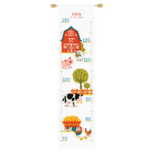 Load image into Gallery viewer, Height Chart Counted Cross Stitch Kit ~ At the Farm