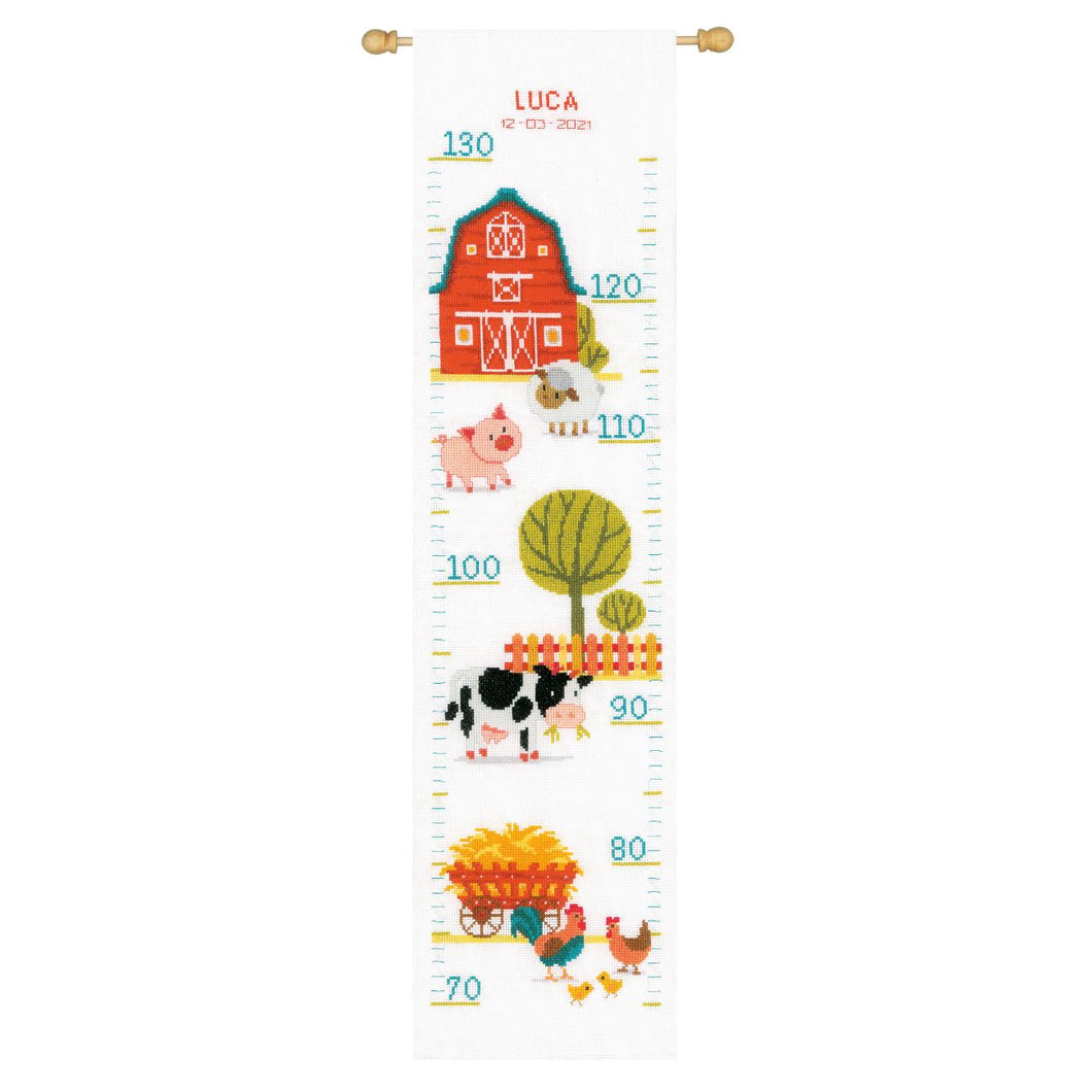 Height Chart Counted Cross Stitch Kit ~ At the Farm