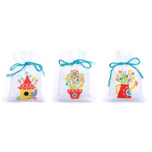 Gift Bags Counted Cross Stitch Kit ~ Spring Set of 3