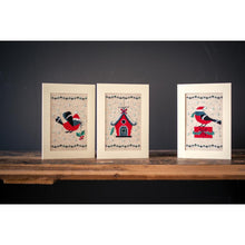 Load image into Gallery viewer, Greetings Cards Cross Stitch Kit ~ Christmas Bird and House Set of 3