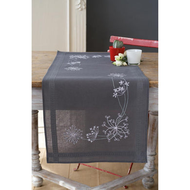 Table Runner Embroidery Kit ~ White Flowers