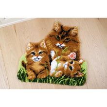 Load image into Gallery viewer, Shaped Rug Latch Hook Kit ~ Cat Family