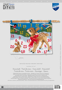 Wall Hanging Cross Stitch Kit ~ Advent Calendar Bambi with Bird