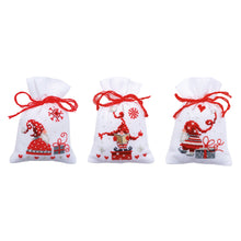 Load image into Gallery viewer, Gift Bags Counted Cross Stitch Kit ~ Christmas Gnomes Set of 3