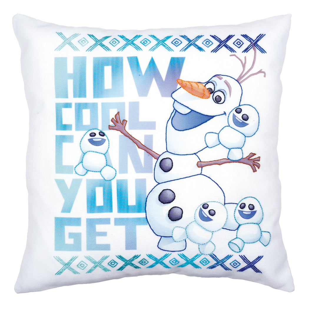 Disney Embroidery Kit ~ Printed Pillow Cover Olaf and Friends