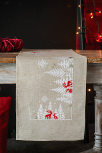 Table Runner Embroidery Kit ~ Winter in the Forest