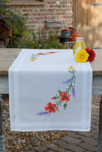 Load image into Gallery viewer, Table Runner Cross Stitch Kit ~ Flowers &amp; Lavender