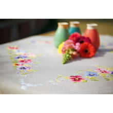 Load image into Gallery viewer, Tablecloth Embroidery Kit ~ Violets