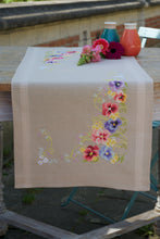 Load image into Gallery viewer, Table Runner Embroidery Kit ~ Violets