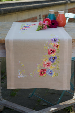 Table Runner Embroidery Kit ~ Violets