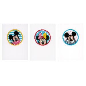 Cards Counted Cross Stitch Kit ~ Disney Minnie & Mickey Set of 3