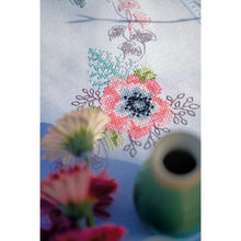 Load image into Gallery viewer, Tablecloth Embroidery Kit ~ Pastel Flowers