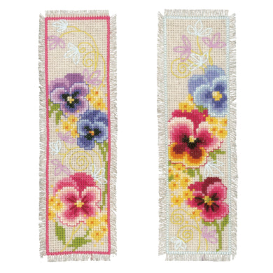 Bookmarks Counted Cross Stitch Kit ~ Violets Set of 2