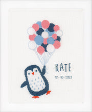 Load image into Gallery viewer, Birth Record Counted Cross Stitch Kit ~ Hello Penguin