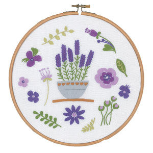 Embroidery Kit with Hoop ~ Lavender