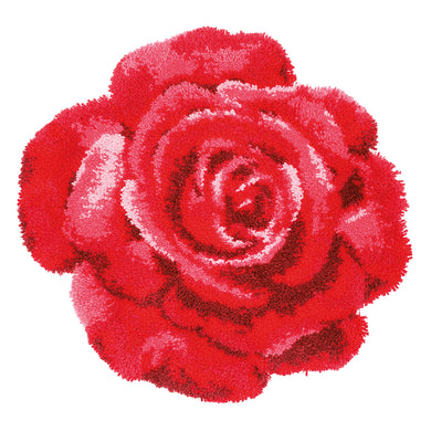 Shaped Rug Latch Hook Kit ~ Red Rose