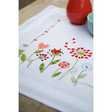 Load image into Gallery viewer, Table Runner Embroidery Kit ~ Flowers