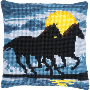 Horses in Moonlight - Cross Stitch Cushion Front Kit