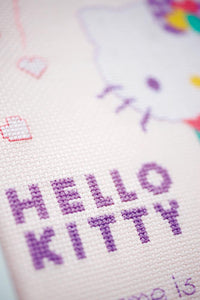 Birth Record Counted Cross Stitch Kit ~ Hello Kitty A Shower of Hearts