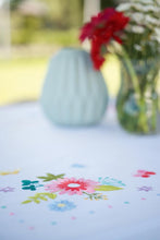 Load image into Gallery viewer, Tablecloth Embroidery Kit ~ Spring Flowers &amp; Butterflies