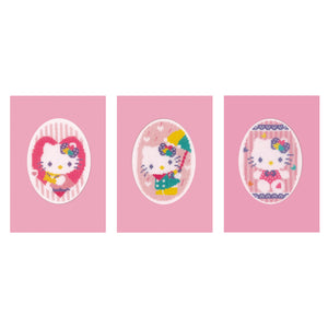 Greetings Cards Counted Cross Stitch Kit ~ Hello Kitty Pastels Set of 3