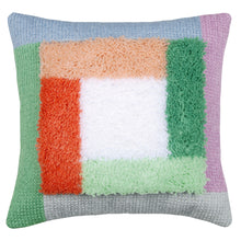 Load image into Gallery viewer, Cushion Latch Hook &amp; Chain Stitch Kit ~ Palm Springs Color Blocks