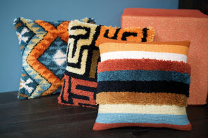 Cushion Latch Hook & Chain Stitch Kit ~ Boho Stripes