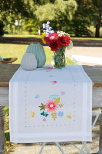Table Runner Embroidery Kit ~ Spring Flowers & Butterflies