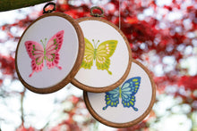 Load image into Gallery viewer, Butterflies Embroidery Kit with Hoops ~ Set of 3