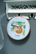 Load image into Gallery viewer, Birth Record Counted Cross Stitch Kit ~ Sweet Sloth